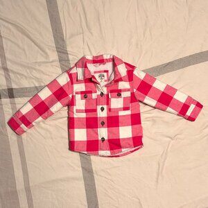 Outdoor Kids Sherpa White and Pink Plaid Jacket 2T